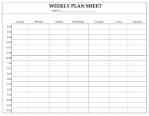 weekly priorities schedule