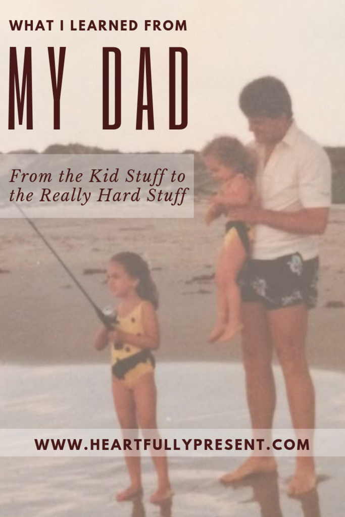 Lessons I Learned from my Dad | Dad on beach with daughters